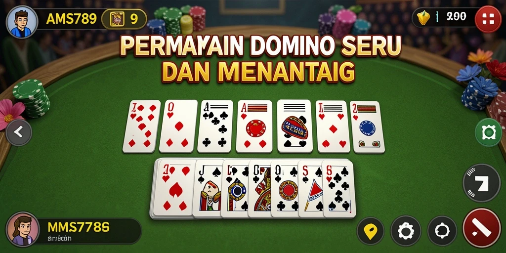 Tampilan gameplay Domino yang seru dan interaktif.