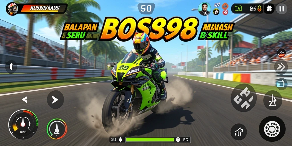 Tampilan menarik dari gameplay balapan dalam BOS898.