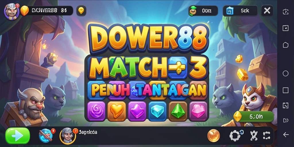 Tangkapan layar gameplay DOWER88 menampilkan keseruan mencocokkan objek.