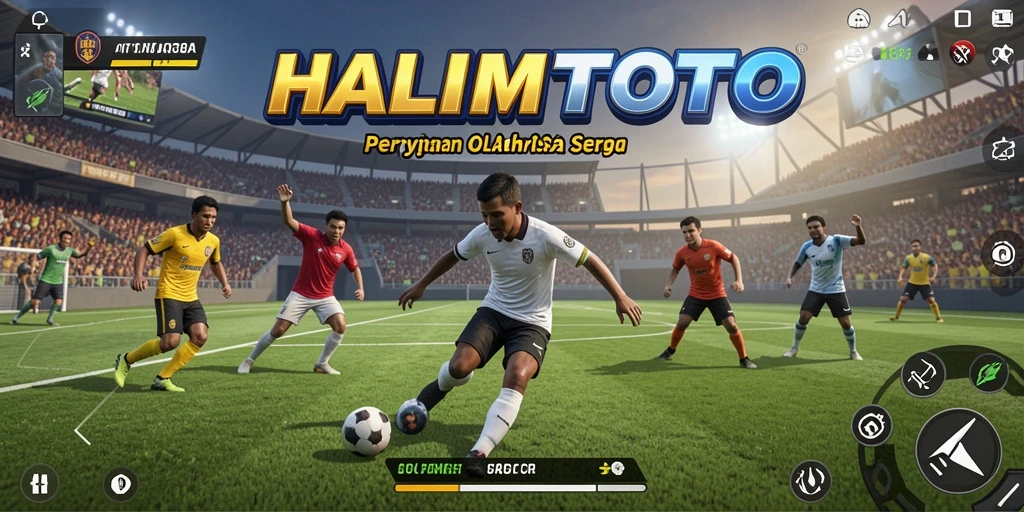 Tangkapan layar dari permainan HALIMTOTO menunjukkan aksi olahraga yang mendebarkan.