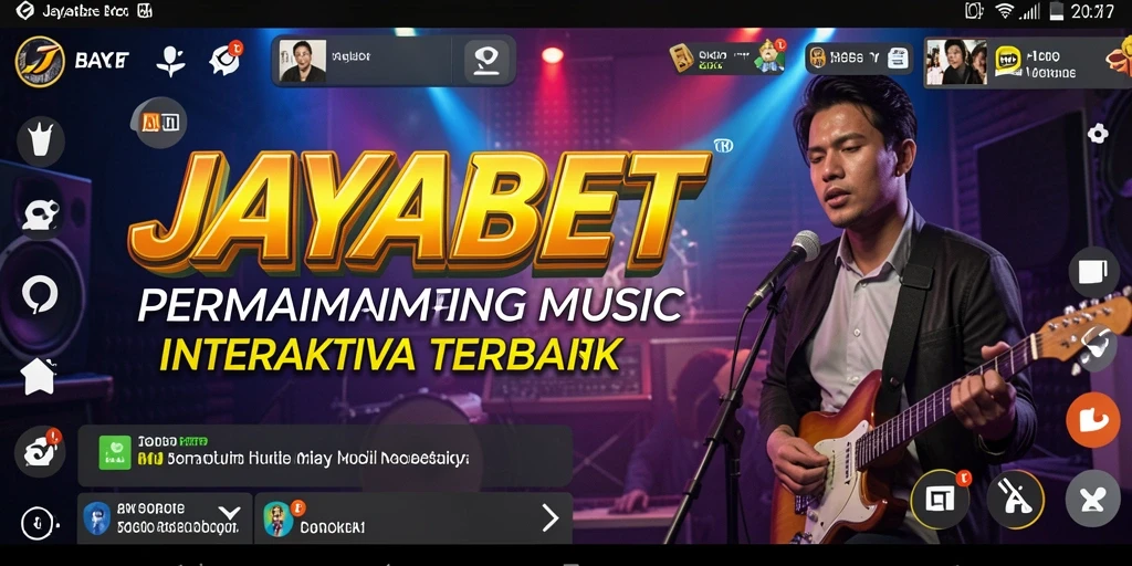 Tampilan gameplay interaktif JAYABET dengan lagu dan tantangan musik.
