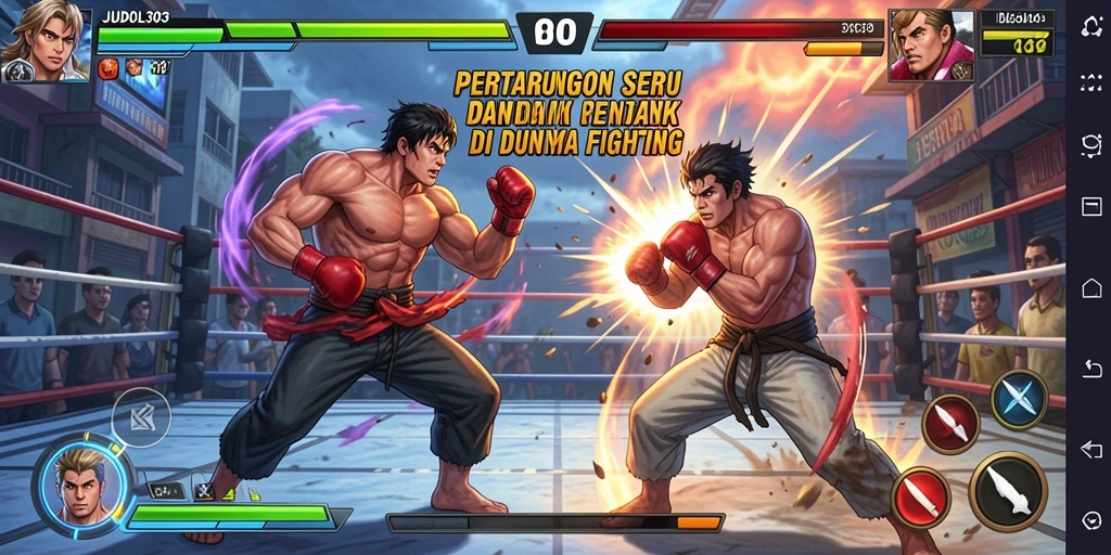 Tampilan screenshot <strong>JUDOL303</strong> menampilkan momen pertarungan yang intens.