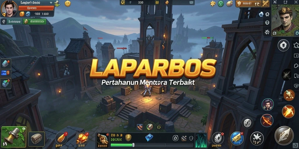 Tampilan gameplay menarik dari LAPARBOS dengan strategi menara pertahanan.