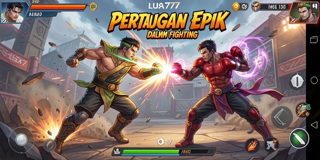 Screenshot gameplay LUSA777 dengan pertarungan yang mendebarkan.