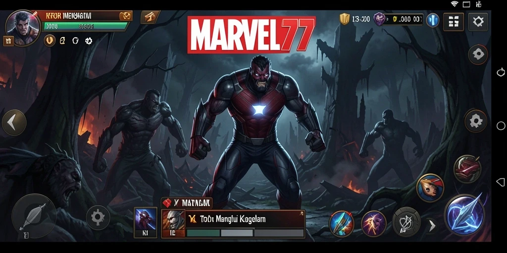 Tampilan gameplay menegangkan dengan suasana kegelapan dan makhluk menyeramkan.