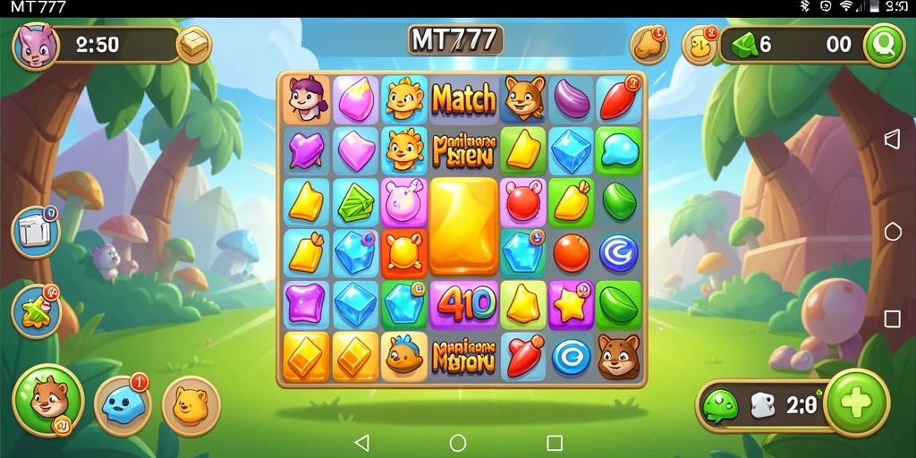 Screenshot gameplay MT777 yang menampilkan aksi seru Match-3.