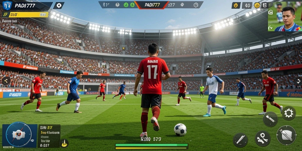 Tampilan gameplay PADI777 yang menakjubkan saat pertandingan sepak bola.