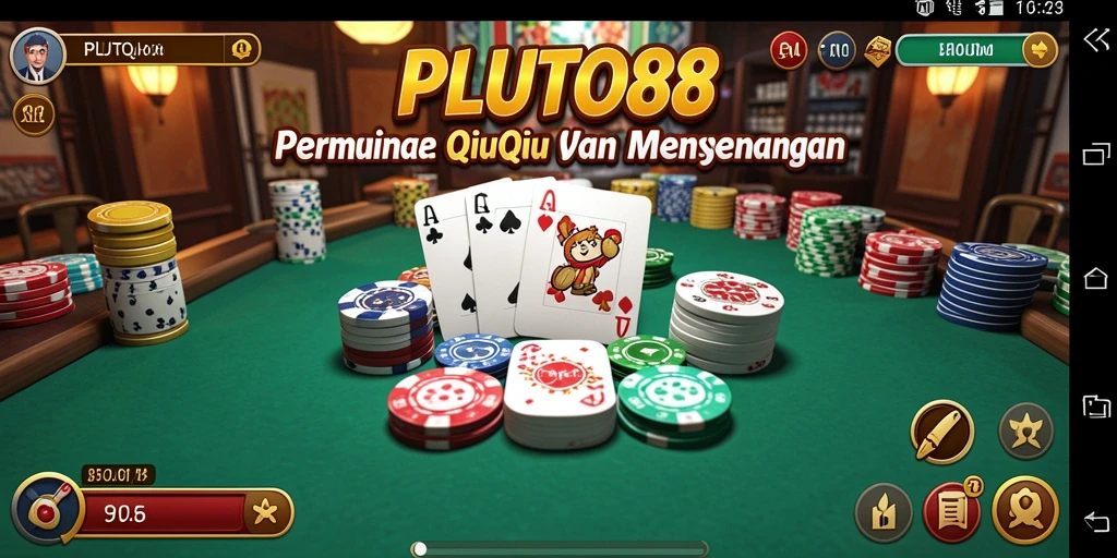Tampilan gameplay QiuQiu yang mendebarkan di PLUTO88.