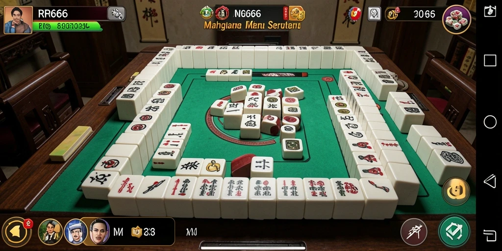 Tampilan screenshot gameplay RR666 yang menunjukkan suasana permainan Mahjong.