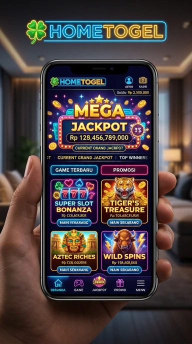 Tampilan utama aplikasi hometogel yang sederhana dan intuitif.